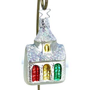 Church Christmas Ornament West Germany Figural Ball Small 2.75" Vintage